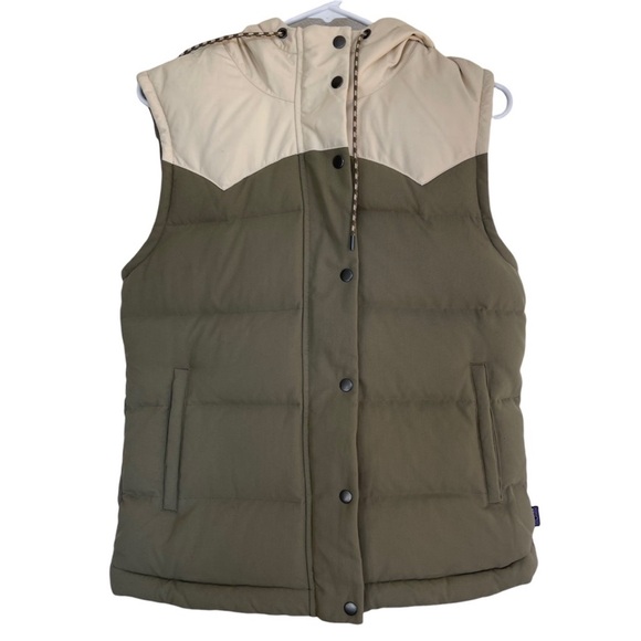 Patagonia Bivy Hooded Vest Olive Green / Cream (Sage / Khaki) - Picture 2 of 13